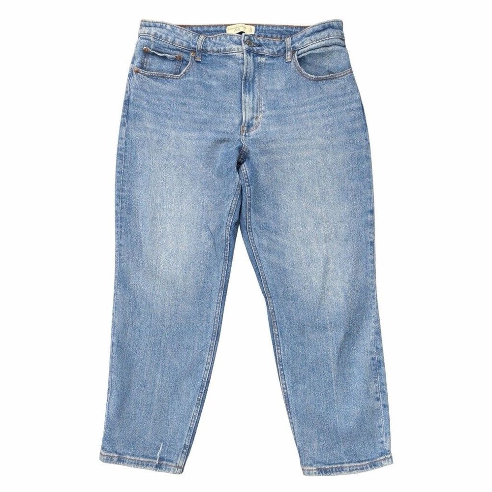 Abercrombie & Fitch The Mom High Rise Jeans Curve Love Womens 31/12S Light Wash - Picture 4 of 5
